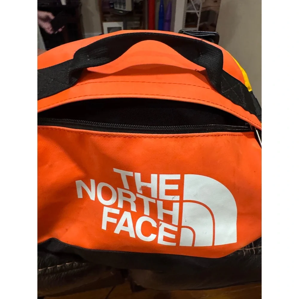 The North Face Base Camp Duffel Bag Small Yellow Orange Purple Backpack Straps